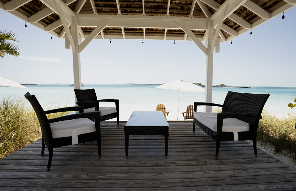 View of beach in the Bahamas