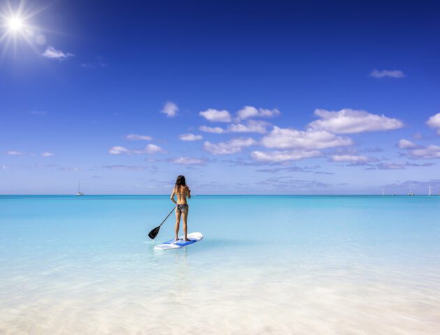 Paddle boarding in the Bahamas